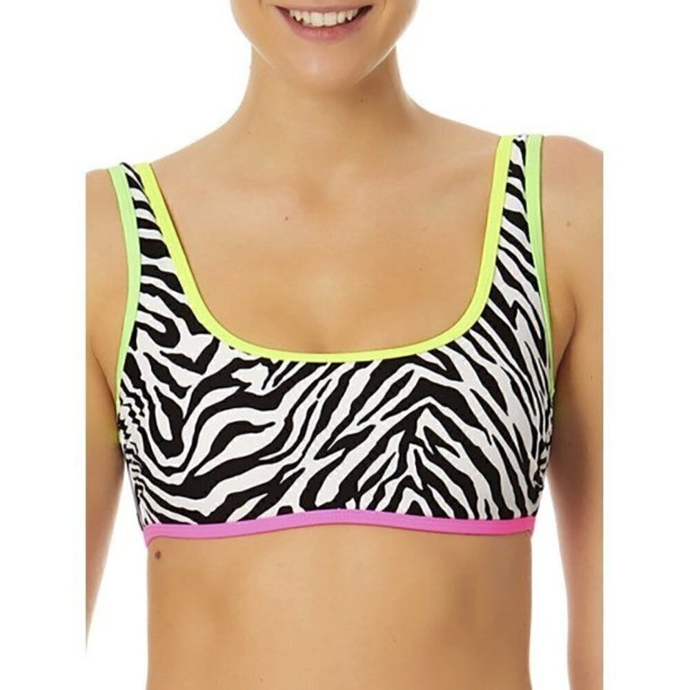 Zebra Swirl Tricot Multi Color Print Top Size M (7-9) NWOT